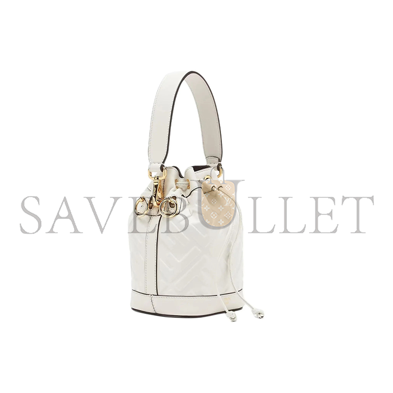 FENDI MON TRESOR WHITE LEATHER MINI BAG WITH FF MOTIF 8BS093ANWTF0QVL (18*14*12cm)